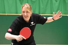 Vicky Barton won one game for the Brid Table Tennis League team. Photo by Tony Wigley