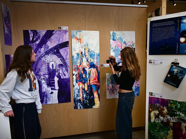 Enjoying the exhibition.