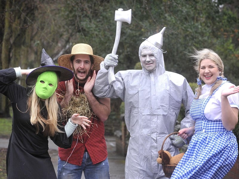 Wizard of Oz characters ready themselves. Lucy Roberts, Sam Cooper, Stephen Turner, Emily Bielby
