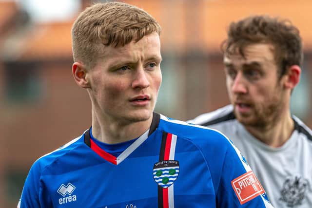 Harry Green was the Whitby man of the match in the 3-0 loss at home to Marine last Saturday