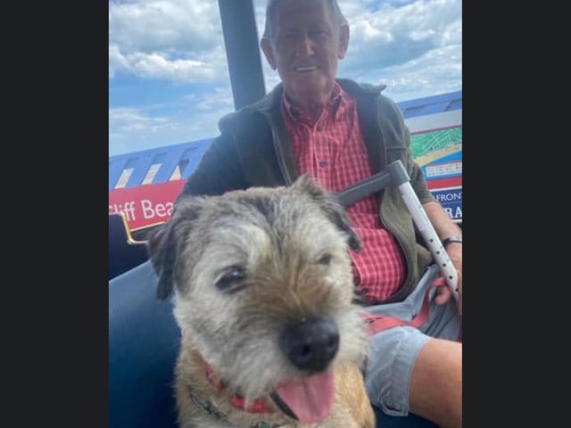 Max the Border Terrier is pictured here on the famous Bridlington land train.