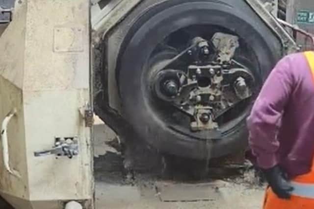 CCTV still of the lack of guarding above the auger - Image: HSE