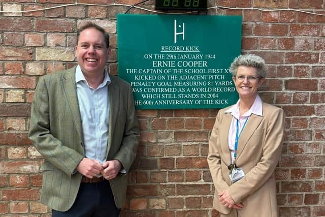 Bridlington and the Wolds MP, Charlie Dewhirst, with Bridlington School headteacher Kate Parker-Randall.