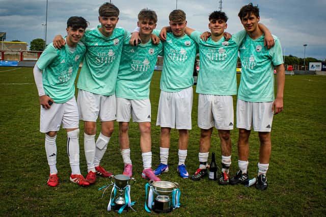 From left, the young players who have shone for Edgehill this season, are, Theo Watson, 16, Louis Battye, 17,  Lucas Cooper, 18, Artie Dodds, 16, George Martin, 18, and Kaden Evans, 18.
