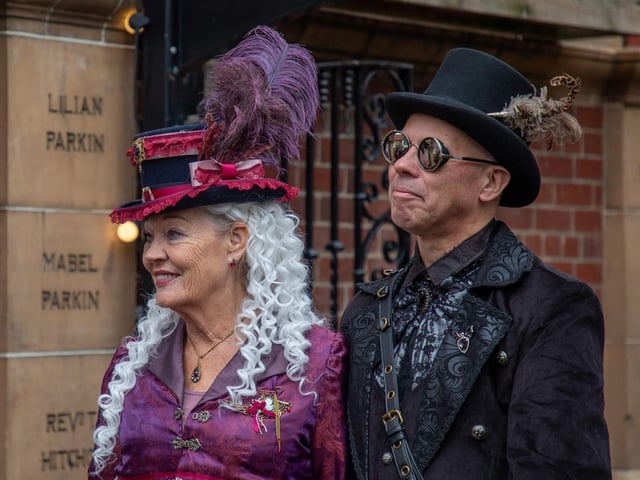 This well-dressed couple enjoy a stroll along Whitby's Church Street.
picture: Derek Earl
