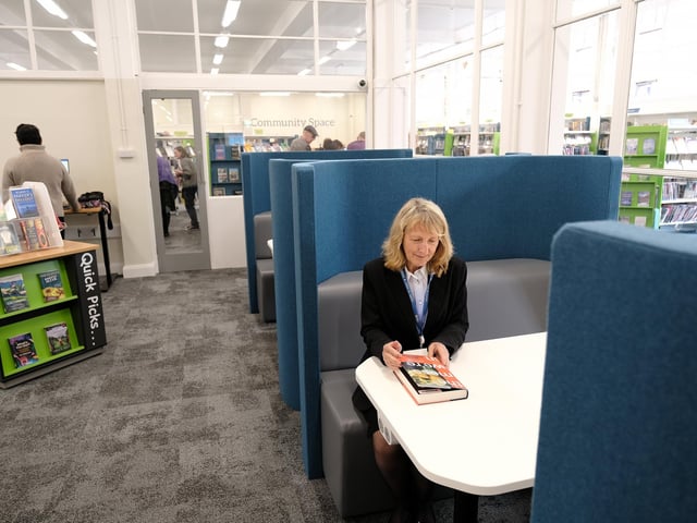 The computer room has welcoming booths where you can work from your own device, as well as computers you can use.