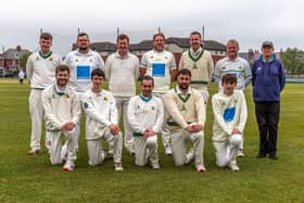 Whitby CC 2nds won by four wickets at home to Guisborough CC 2nds. Back, from left, Theo Clarke, Rikki Lawrence, Oliver Roberts, Ricky Hall (Captain), Andrew Wood, Chris Clarkson, Duncan Russell (Scorer) Front, from left, Will Richardson, Jack Stentiford, Steve Crowther, Jay Allison and Billy Blake. Photo by Brian Muirfield
