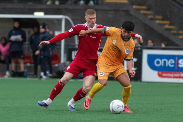 Action from Boro's defeat to Bedford on Saturday. Pic: Morgan Exley