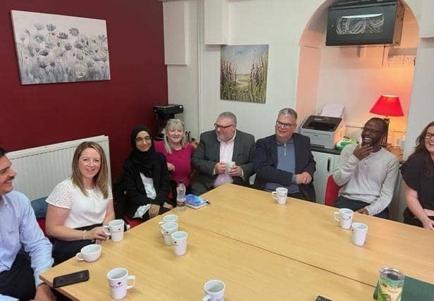 The Department of Health and Social Care delegation with Saint Cecilia’s staff during the visit.