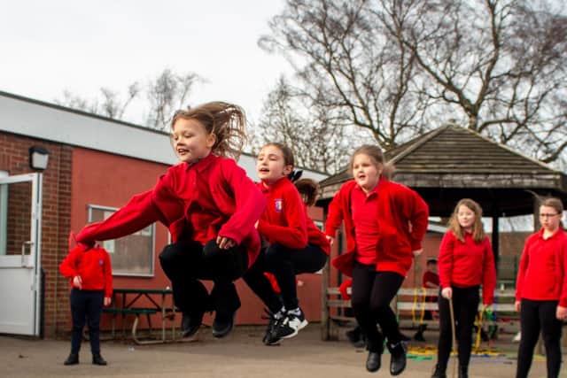 Children enjoying the activities at Newby and Scalby Primary School
