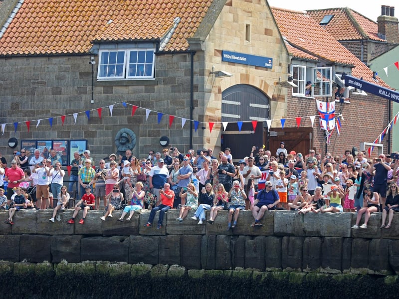 A crowd gathered near Whitby lifeboat station to see the arrival of Lois Ivan.
picture: Ceri Oakes / RNLI.