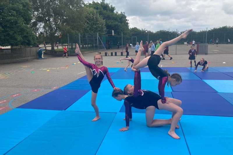 Earlier this year, the gymnastics squad took part in the Yorkshire Floor and Vault Championships where the mixed team and the boys team both came first and became Yorkshire champions. The two girls teams both came 2nd against very tough opposition.