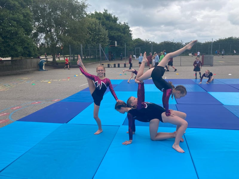 Earlier this year, the gymnastics squad took part in the Yorkshire Floor and Vault Championships where the mixed team and the boys team both came first and became Yorkshire champions. The two girls teams both came 2nd against very tough opposition.