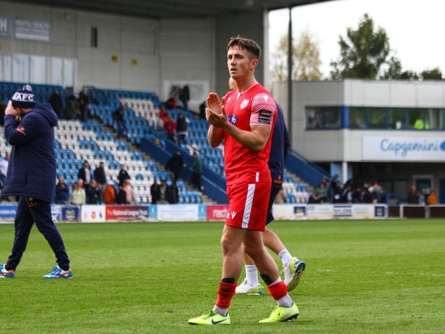 Lewis Maloney thanks the away fans
