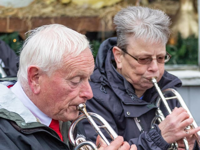 Hunmanby Brass Band play festive favourites.