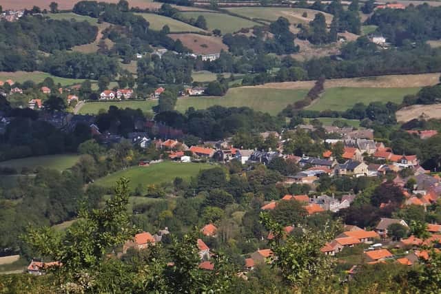 The village of Sleights, as seen from higher ground.