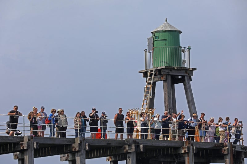 Crowds lined the piers to welcome the new lifeboat.
picture: Ceri Oakes / RNLI