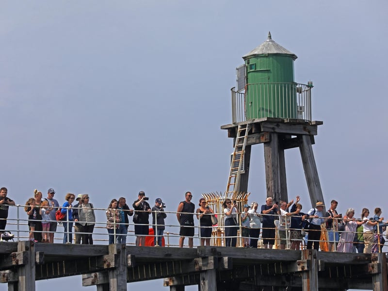 Crowds lined the piers to welcome the new lifeboat.
picture: Ceri Oakes / RNLI