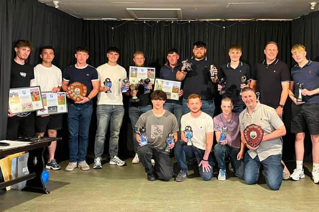 Top achievers at Heslerton Football Club pictured at their presentation evening.