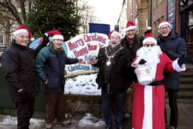 Santa arrives at Westborough - David Grisdale, David Rhodes, Mayor Eric Broadbent, John Armistead, Santa and John Riby