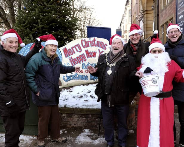 Santa arrives at Westborough - David Grisdale, David Rhodes, Mayor Eric Broadbent, John Armistead, Santa and John Riby