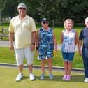 From left, Summersgill Pairs winners Sue Holdsworth & Chris Dobson, with runners-up Jackie Turner and Ian Hadden