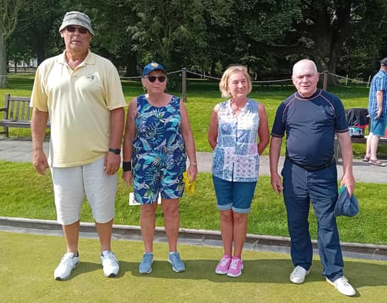 From left, Summersgill Pairs winners Sue Holdsworth & Chris Dobson, with runners-up Jackie Turner and Ian Hadden
