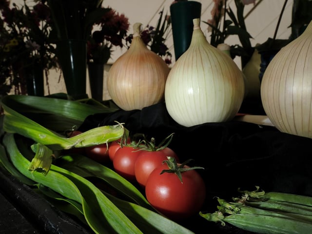 Fine vegetables on display.
