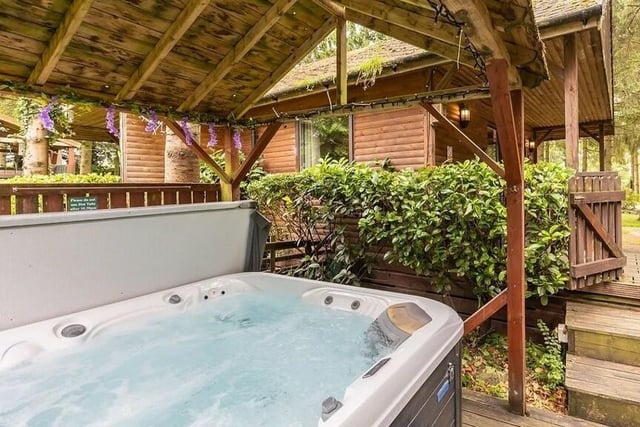 Lodges have hot tubs as an added facility.