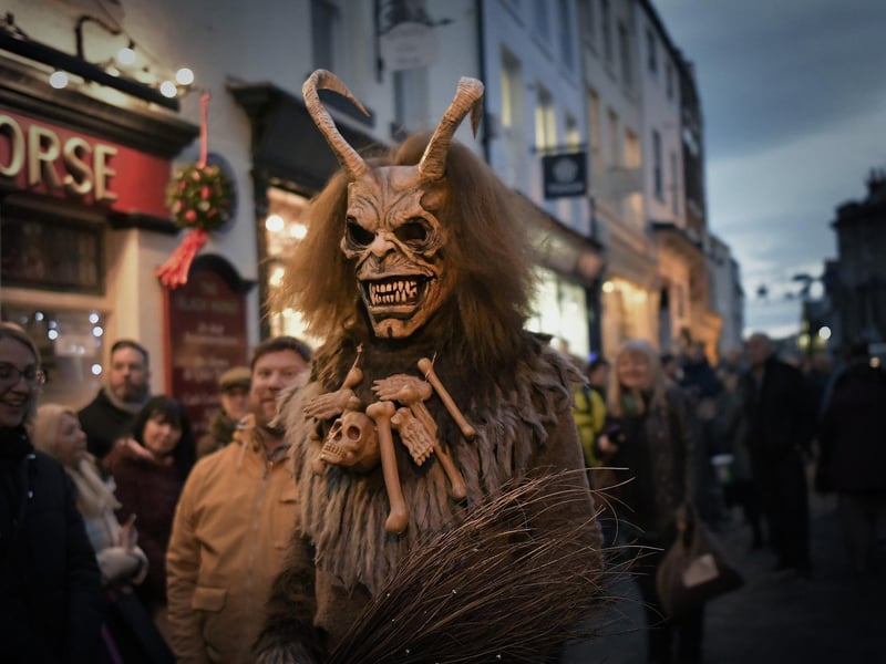 Creatures meet onlookers in Whitby's Krampus Run, 2019.
picture: Richard Ponter