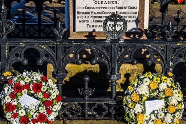 The wreaths at the Fishermen’s Monument