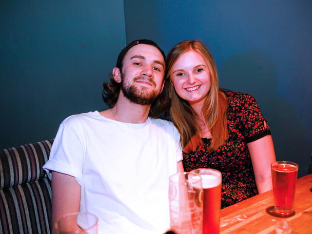 James & Heather find a quiet corner in Blue Lounge