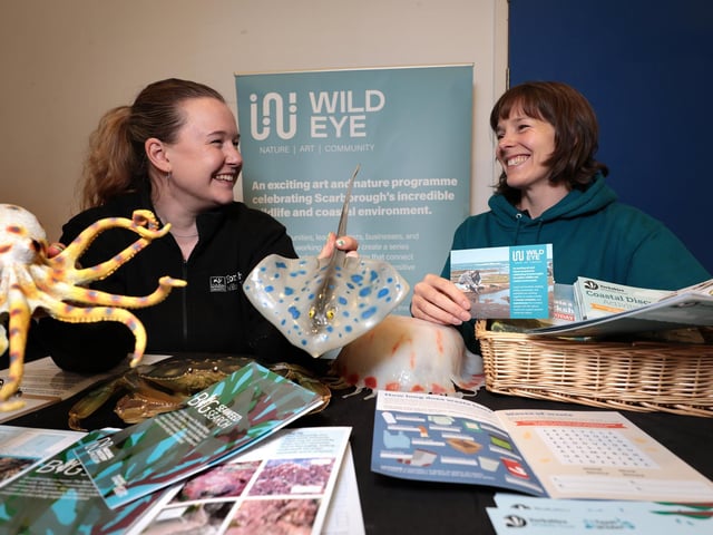 Katie Andrews Yorkshire Wildlife Trust's Wilder Community Engagement Officer and Caroline Hill, Wild Eye Project Manager, at their stall