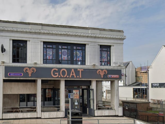 G.O.A.T Sports Bar received 3 votes. It is located on Prince Street.