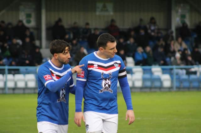 Whitby Town lost 3-1 on the road at Guiseley. Photos by Owen Cox