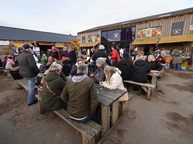 Enjoying the afternoon at the Made in Whitby Christmas Festival. picture: Richard Ponter