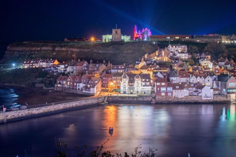 Great view of the illuminated abbey with the east side of Whitby all lit up too.
picture: Deborah McCarthy