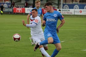 Nathan Thomas struck the crossbar for Whitby in their 3-0 loss at Worksop.