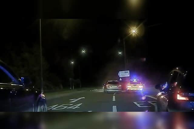 A man in his 20s was arrested by North Yorkshire Police on suspicion of dangerous driving, failing to stop, drink driving, and possession of class C drugs.