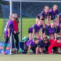 Danby Ladies 2s with the post-match "victory pyramid". PHOTOS BY BRIAN MURFIELD