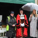 The Mayor and Mayoress of Bridlington braved the elements to visit the food festival. Photo courtesy of TCF Photography.