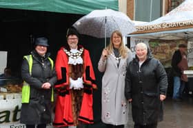 The Mayor and Mayoress of Bridlington braved the elements to visit the food festival. Photo courtesy of TCF Photography.