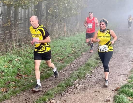 Allan Clayton and Bridlington Road Runners teammate Dom Webster in action at the Welton fixture in the East Yorkshire Cross Country League