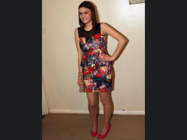 Becci from Beverley ready for her night out.