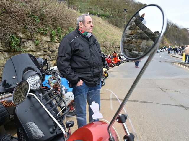 Scooters line the wall near the Spa