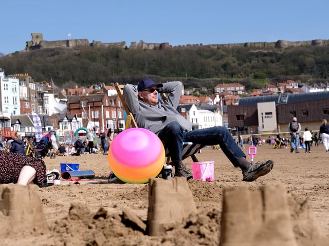 Relaxing on Scarborough's South Bay.