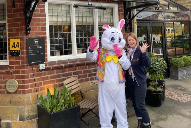 Sarah Thornton with the Easter Bunny