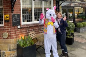 Sarah Thornton with the Easter Bunny