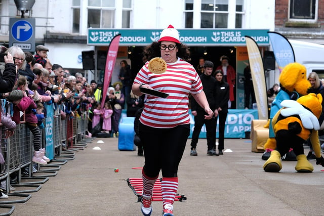 The Pancake Day Races on Aberdeen Walk in Scarborough