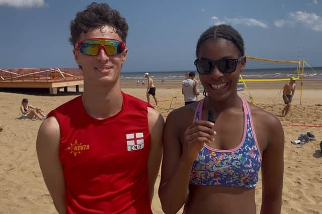 Skyball Volleyball Club players Dylan Parsons and Krystina Ngatcha.